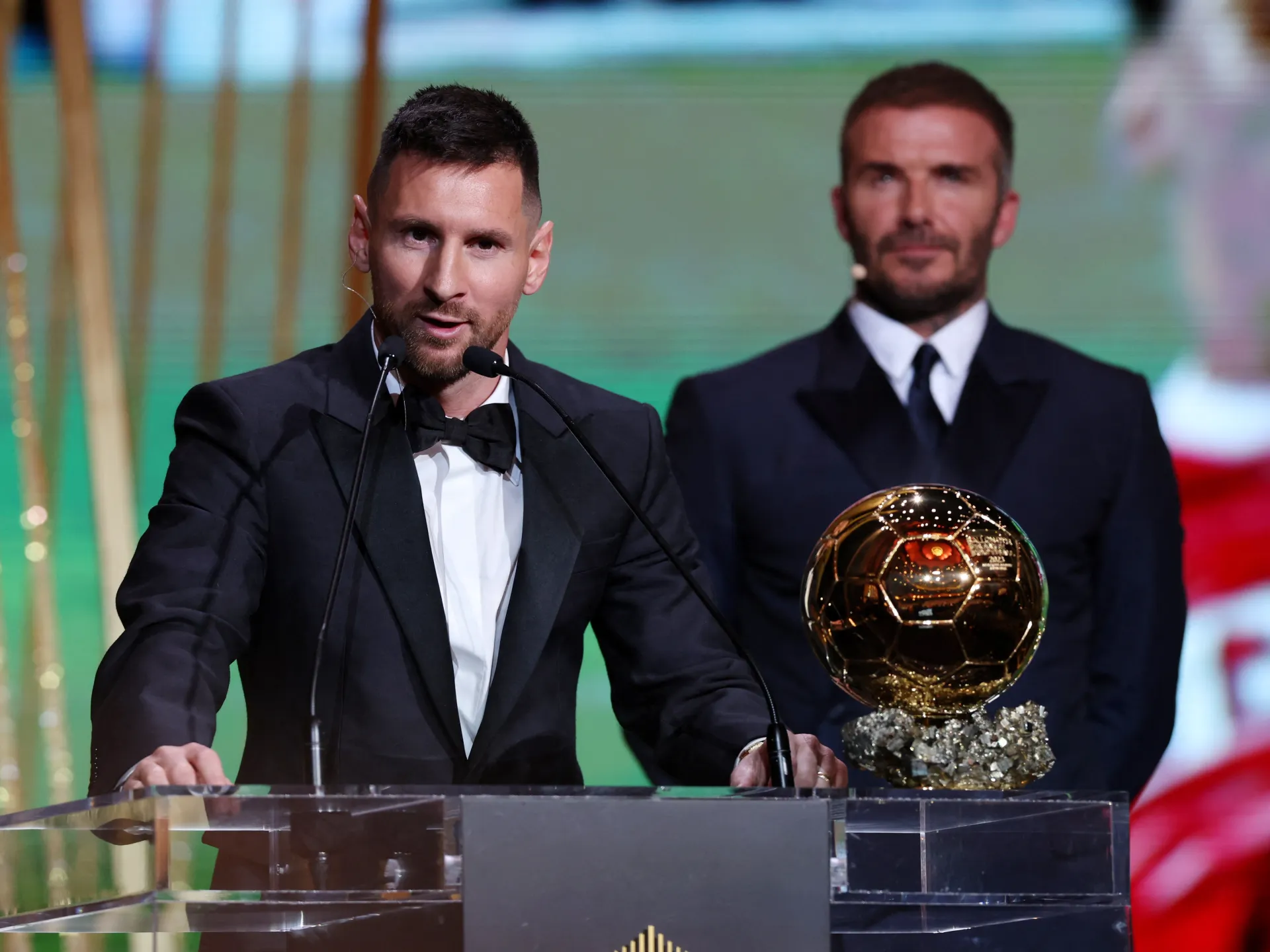 Lionel Messi célébrant un but avec l'Inter Miami